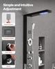 Shower Panel Tower System Stainless Steel Column Rainfall Head Massage Jet