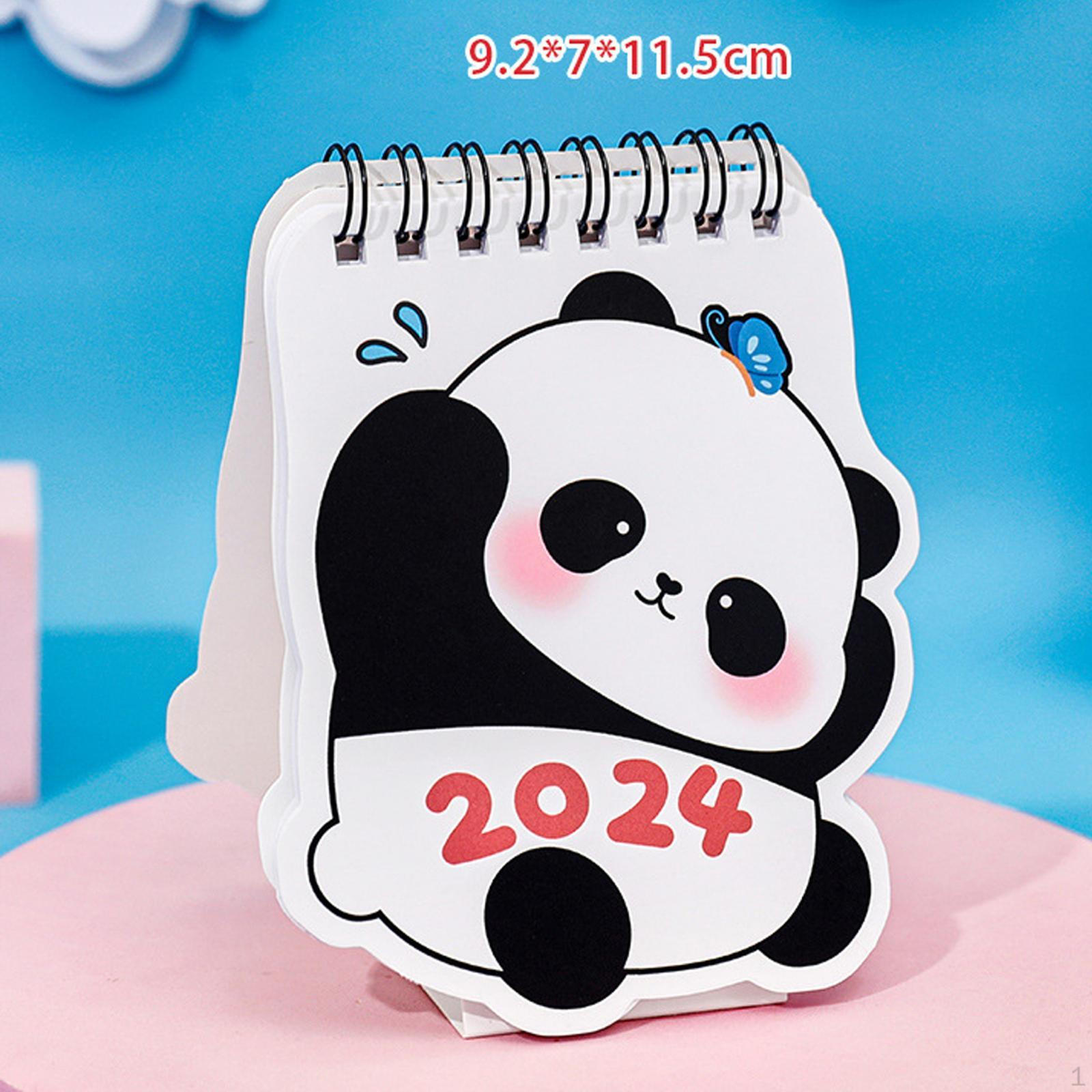 

Мини-настольный календарь с милой пандой, часы, постоянный планировщик для офиса, учебы