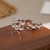 New Fashionable Transparent Round Bead Geometric Pendant Earrings, Suitable for Women's Daily Wear, Holiday Jewelry Gifts