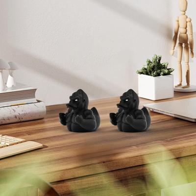 Schwarze Gorilla Ente Figur 3D gedruckt Muskel Orang-Utan Ente Statue Tierskulptur Heim Büro Schreibtisch Auto Armaturenbrett Dekoration Ornament