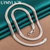 URMYLADY 925 Sterling Silver Flat Snake Chain 16-26 Inch Necklace For Women Jewelry