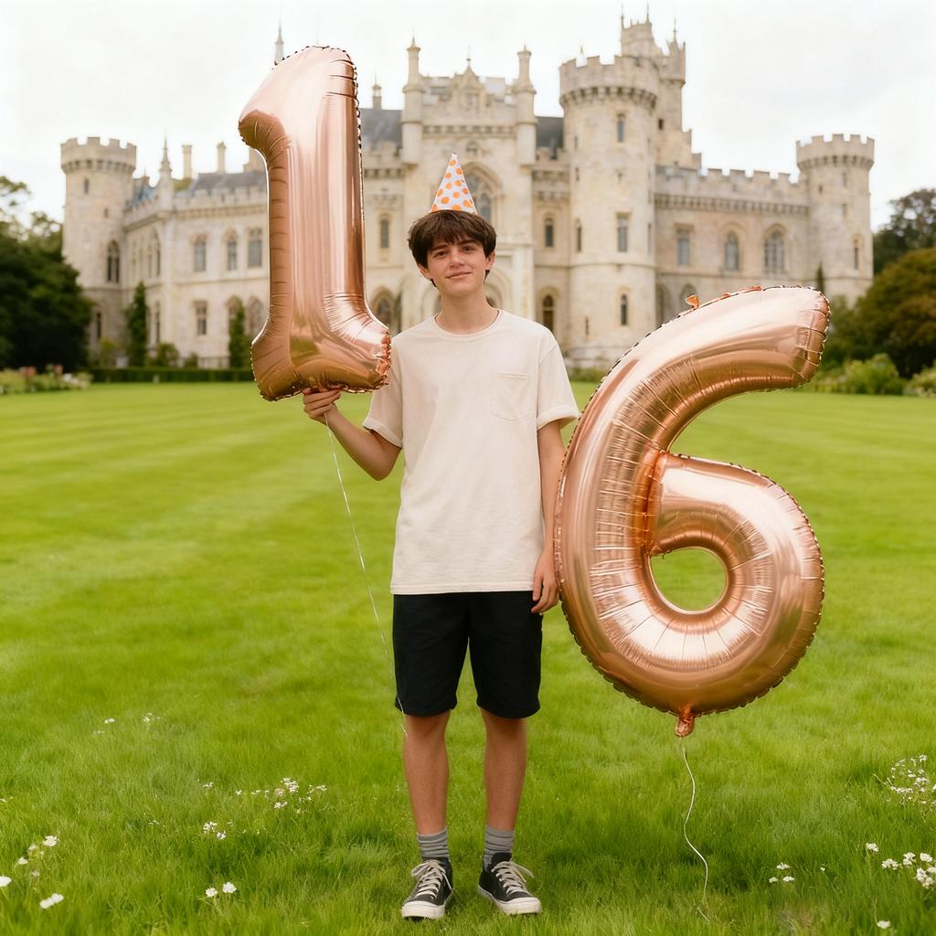 Rose Gold Number 6 Baiioons 40 Inch Number Balloons  6th 16th 26th Foil Mylar Helium Number Digital Balloons Champagne Gold 60 Birthday Party 66 Anni
