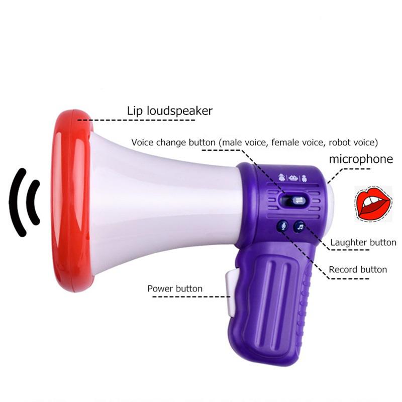 ZK30 Novelty Horn Toy Voice Changer Loud Speaker Halloween Voice Changing Loudspeaker Amplifies Sound Effect Megaphone Kids Gift