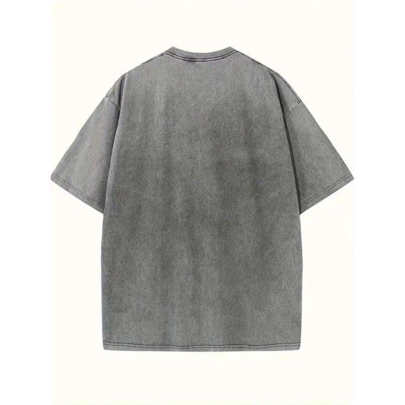 European Size Casual Summer T-Shirt for Men Featuring a Retro Round Neck And Short Sleeves, Perfect for Daily Street Style And Occasions Like Easter