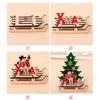 Santa Claus Wooden Sled Christmas Ornaments Elk Christmas Decoration Christmas Wood Crafts  Home