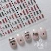 Aha 3D Nail Art Stickers - European & American Style, Red, Black & White Polka Dots, Cross & English Letters Design