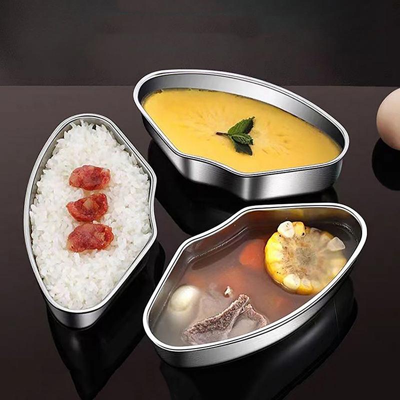 1Pc Stainless Steel Steaming Plate Fan Shaped Divided Steaming Plate Household Food Steaming Bowl Kitchen Accessories