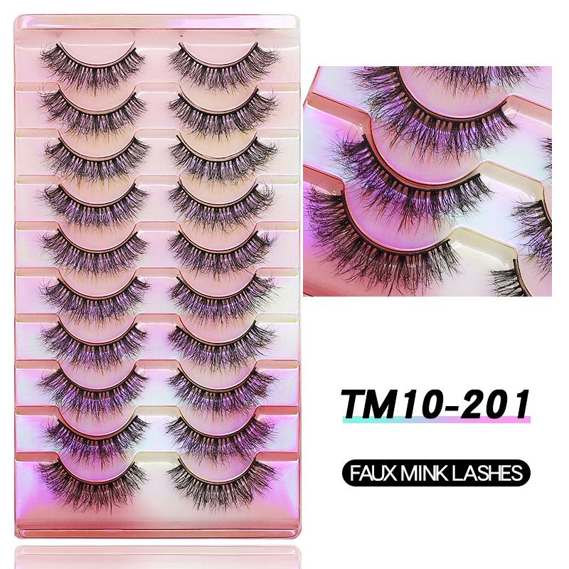 20 Pairs Faux Mink Lashes 3D Fluffy Natural Lashes Makeup False Eyelashes Russian Strip Lashes Eyelash Extension