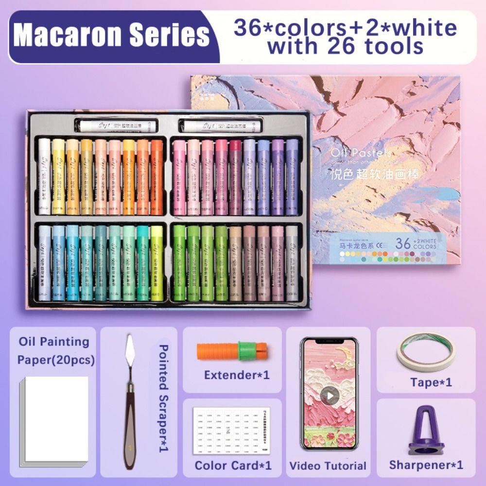 24/36/48 Colors Macaron Ultra Soft Crayon Morandi Painting Tools Versatile Oil Painting Stick