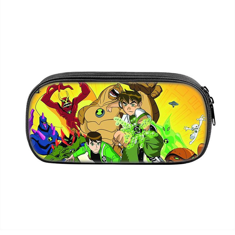 Trousse à Crayons Ben10 pour Enfants Grande Capacité en Nylon Organisateur de Papeterie pour Étudiant Utilisation Scolaire