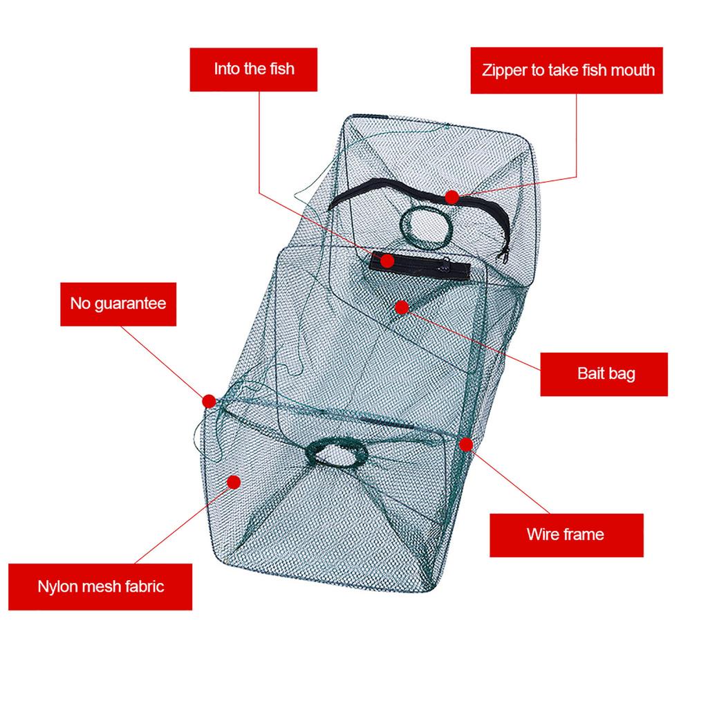 Portable Foldable Shrimp Cage Fish Trap Net Fishing Gear For Catching Shrimp Crayfish Lobster Crab