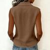 Women's Sleeveless Casual Shirt Button Down Collar Blouse Lightweight Summer Top Relaxed Fit Soft Fabric