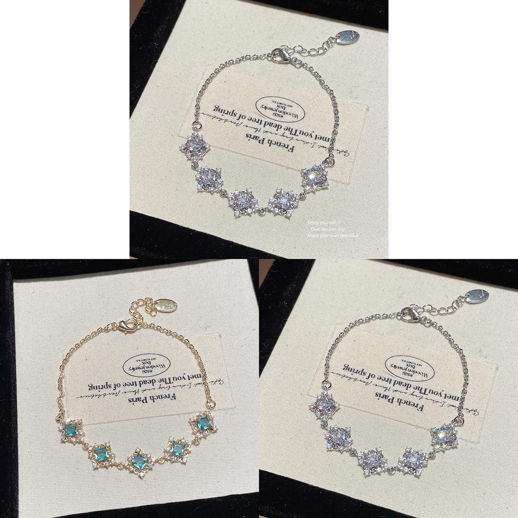 Zircon Flower Pendant Bracelet With Metal Plating For Womens Fashion Accessories