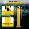 Safety Bollard 48"x5.5", Safety Barrier Bollard 5-1/2" OD 48" Height, Yellow Powder Coat Pipe Steel Safety Barrier, with 4 Free Anchor Bolts, for