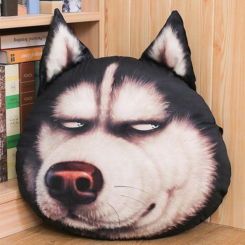 3D Creative Husky Plush Toy Pillow Doll Funny God and Annoyed Dog Head Valentine's Day Girl Birthday Gift