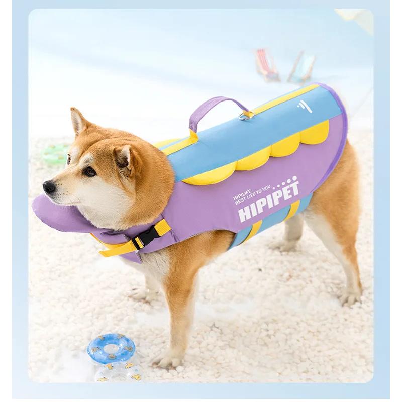 Dog Life Jacket High Buoyancy Pet Safety Vest Summer Swimming Suit with Rescue Handle