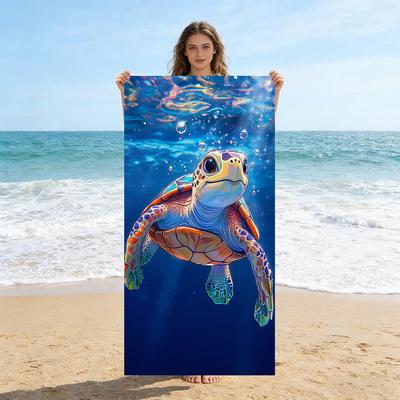 Sea Turtle Beach Towel Marine Organisms Large Quick-drying Towel Suitable for Beach Yoga Pool Gym Sport Towel Sand Free Towel
