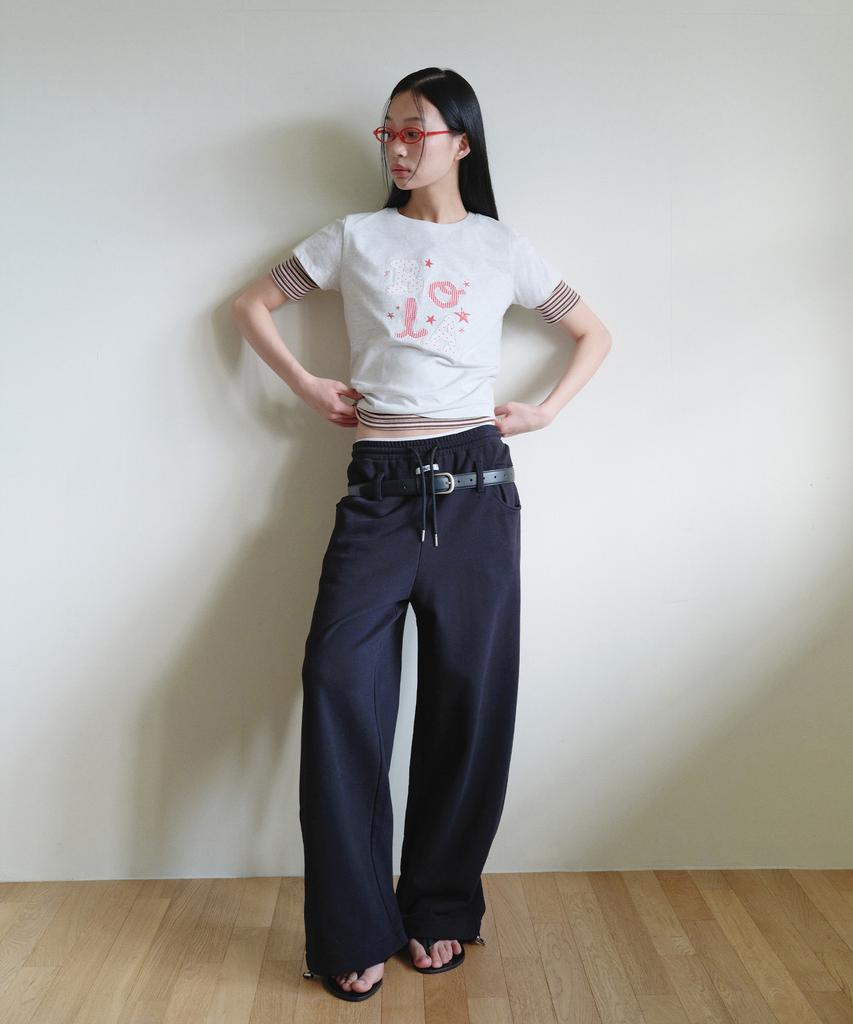 ROLAROLA Belt Set Two-Way Sweat Pants Black