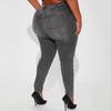 Jeans Skinny Lavés pour Femmes à Haute Élasticité Pantalons en Denim Roulés Déchirés Décontractés Rétro