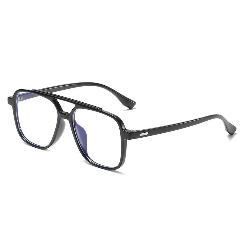 Tr90 Transparent Retro Double Beam Glasses Frame Men'S Big Frame Big Face Flat Mirror Women'S Tide Literary And Artistic With Myopia