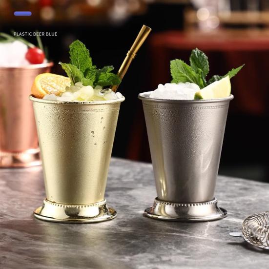 400ml Julep Cups Stainless Steel Drinking Glasses Vintage Metal Cocktail Cup for Derby Party Supplies Home Restaurant Outdoors Camping