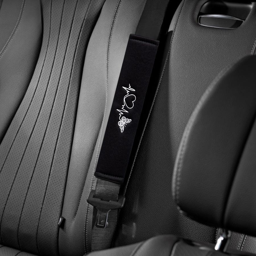 2PCS Automotive Butterfly Love Shoulder Protection Seat Belt Protective Cover Automotive Interior Accessories