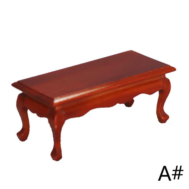 1/12 Dollhouse Miniature Mini Wooden Coffee Table Simulation End Table Furniture Toys for Doll House Decoration Accessories