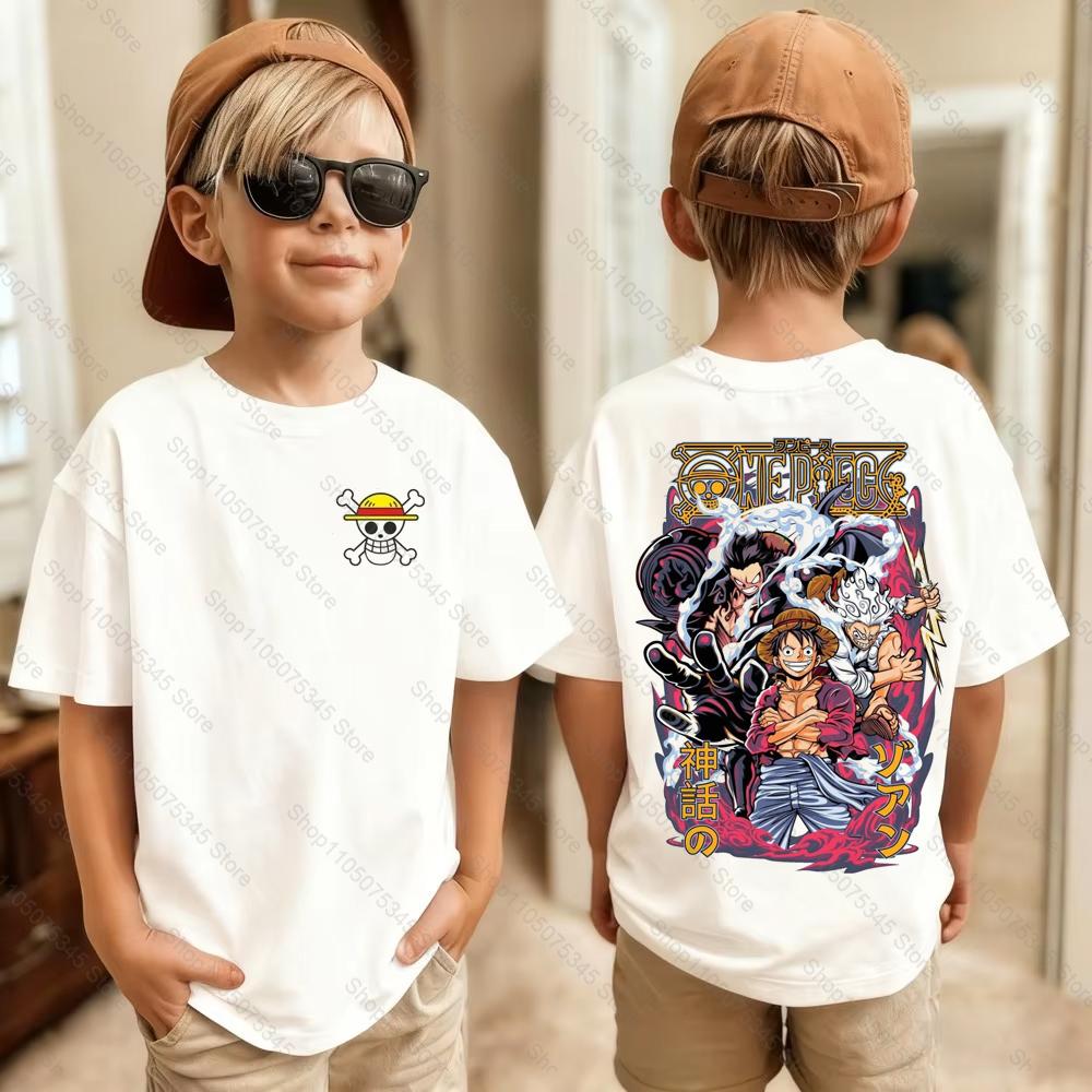 One Piece Japanese Anime Printed Mens TShirt Roronoa Zoro Boy Childrens Harajuku Short Sleeve Kids Luffy Tshirt Clothing