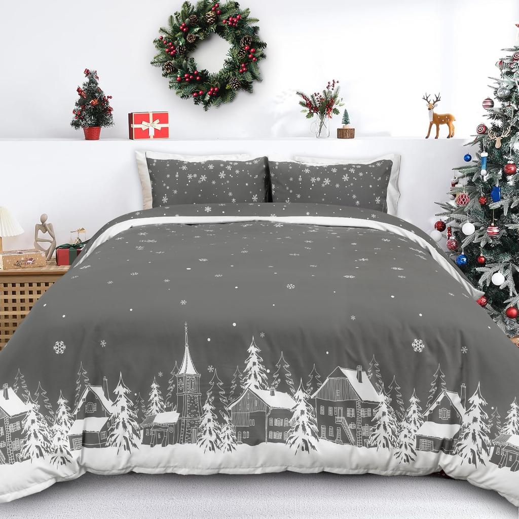 Comforter Christmas Xmas Tree Queen Size Soft Comfortable And Warm Printed For Boys And Girls Room Decoration