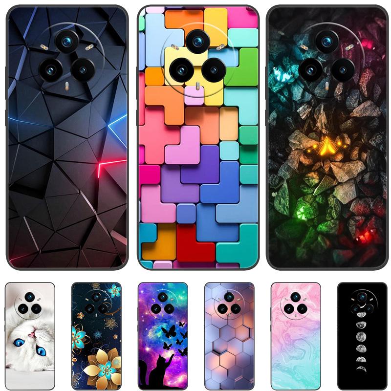 For Realme 14 Pro Plus Case Black Silicone TPU Soft Phone Cover for Realme 14 Pro Plus 14pro+ Protective Back Shells Shockproof