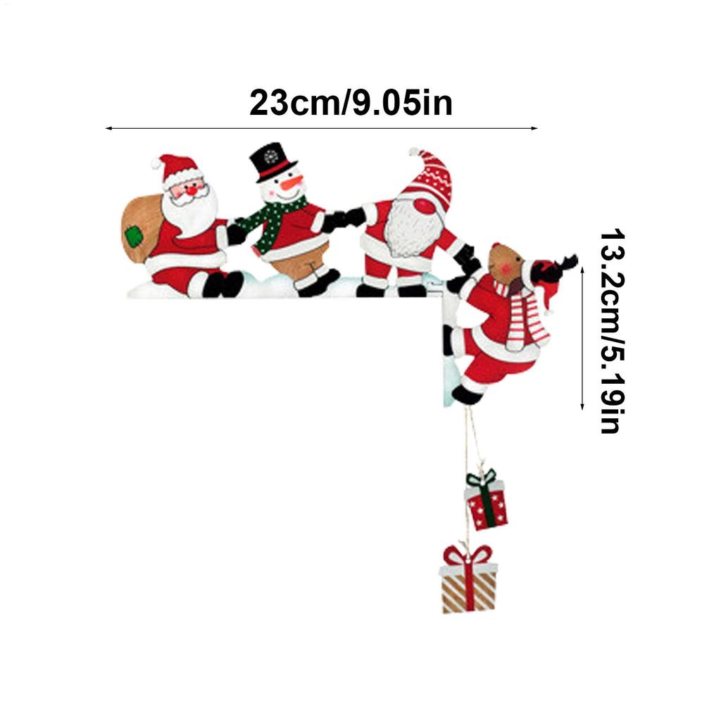 Christmas Door Frame Decorations Santa Claus Snowman Elk Reindeer Wall Corner Hanging Ornaments for Home Holiday Party Xmas Gift