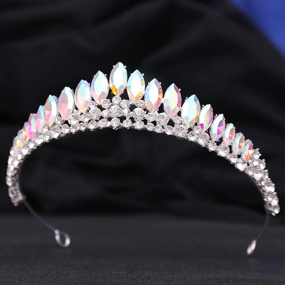 Japanese & Korean Style Bridal Rhinestone Crown Headpiece for Weddings, Evening Dresses & Children's Birthdays