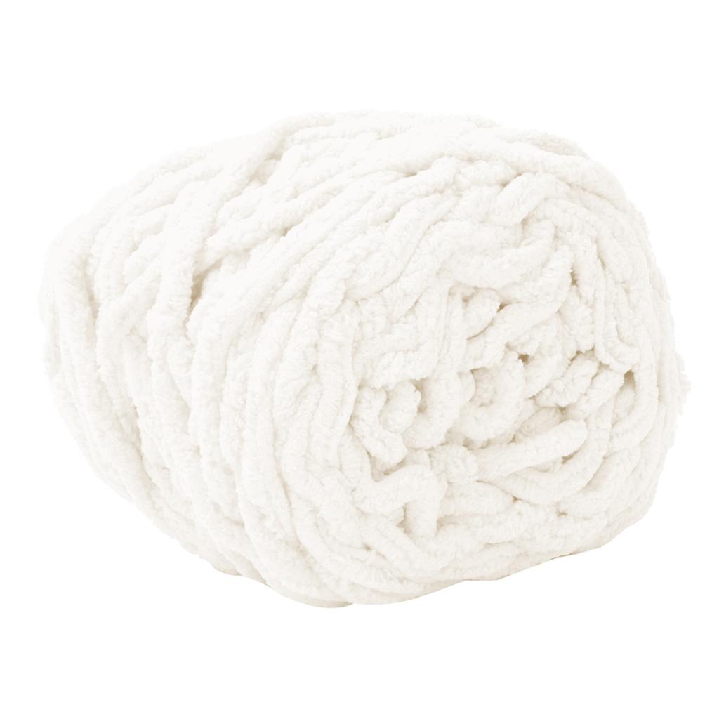 Single Thick Ice Strip Yarn Needle Knitting Woven Blanket Slipper Line(Milk White)