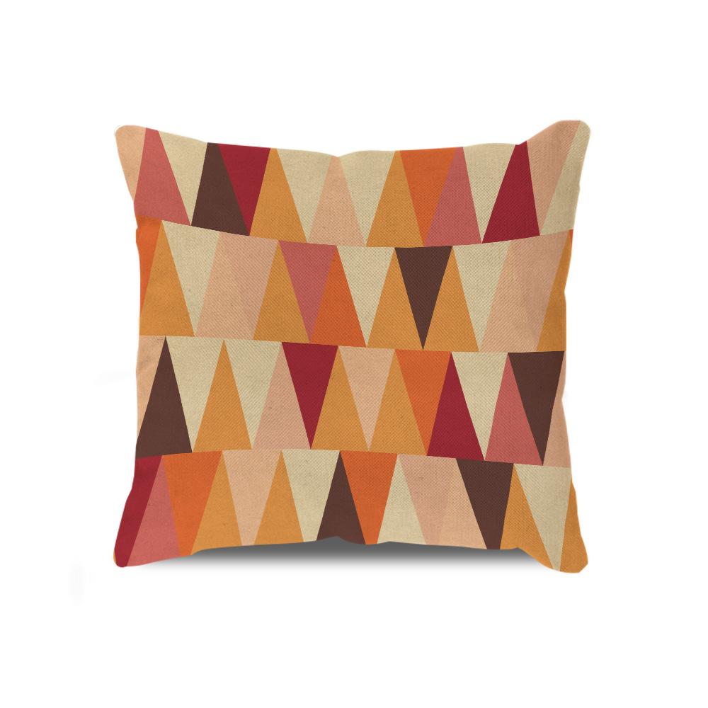 

Geometric Plaid Striped Pillow Cover Linen Nordic Diamond Triangle Contrast Backrest Sofa Design Premium Durable 45 * 45 without core