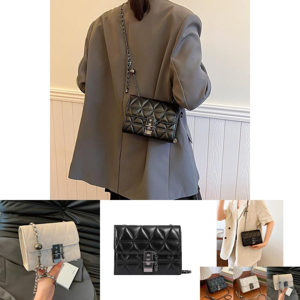 Stylish Pu Leather Crossbody Bag For Women Trendy Quilted Chain Shoulder Bag