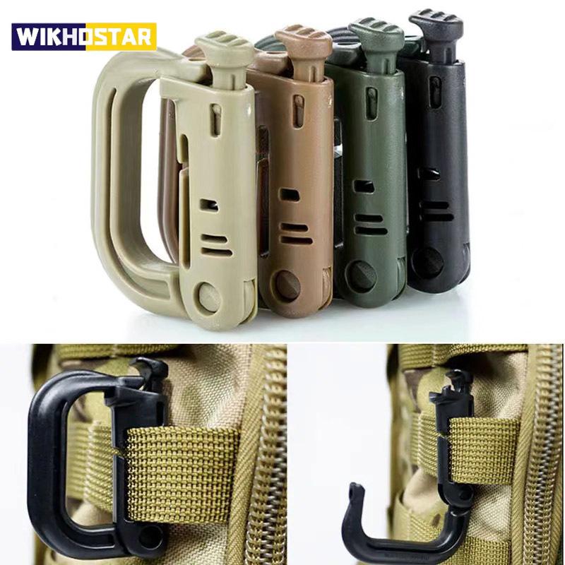 Tactical D-Ring Carabiner Grimlock Locking Plastic Molle Webbing Buckles Clips Hook Haging for Outdoor Hiking/Military/EDC