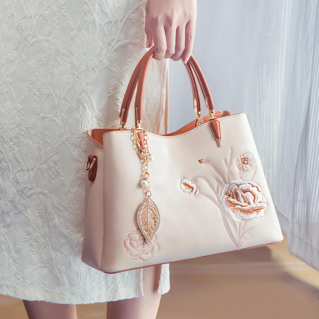 Embroidery New Chinese-Style Large-Capacity Portable Women'S Mother Bag Atmospheric High-End Messenger Women'S Bag