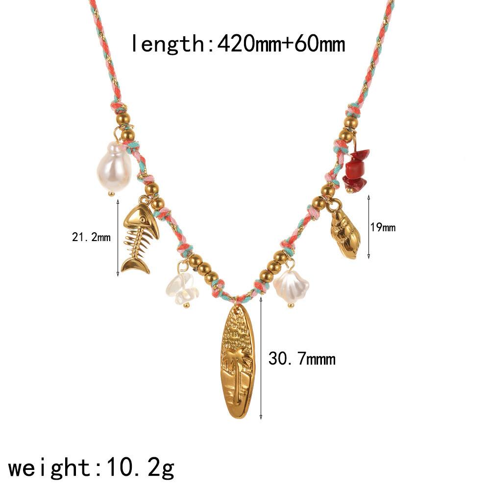 Summer Ocean Jewelry Necklace With Shell And Starfish Pendant For Women