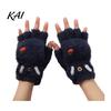 Practical Gift for Winter Furry Cat Paw Thermal Gloves, Flip Top Mitten with Button Women, Half Finger Writing Gloves Students Plush Cute Bear