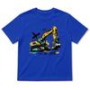 Summer Boys' Cartoon Excavator Cotton T-Shirt, Short Sleeve, Breathable Casual Layer