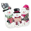 Decorative Wooden Hanging Tags Christmas Sign, 2D Santa Snowman Welcome Door Plaque, Xmas Wall Decorations Ornament, Holiday Decor for Front
