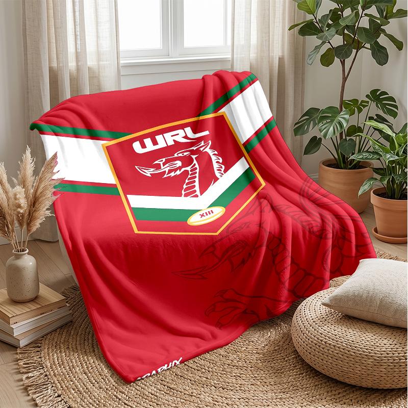 Coperta in Flanella Pile Rugby Galles Coperta Calda e Accogliente per Divano Letto Viaggio Uso in Tutte le Stagioni