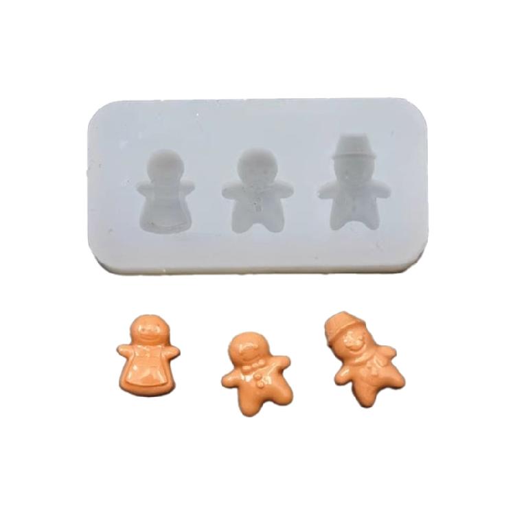 Flexible Silicone Mold for Gingerbreads Man Epoxy Resin Food Play Miniature Mould S