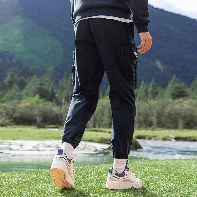 Anta Dominator Series Multi-Pocket Woven Cuffed Casual Pants Men Bottoms Black 152218501-3