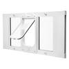 Cat Door for Window, Adjustable to Fit Window Width 787-914 mm, 4 Secure Lock Modes, Aluminum Frame and High-Transparency Glass, Magnetic Closure,