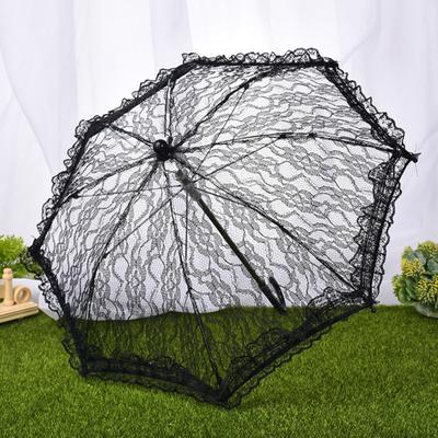Umbrelă Vintage cu Broderie din Dantelă Mâner Lung Umbrelă Decorativă Nuntă Petrecere Mireasă Dans Spectacol de Scenă Parasolar Recuzită Foto