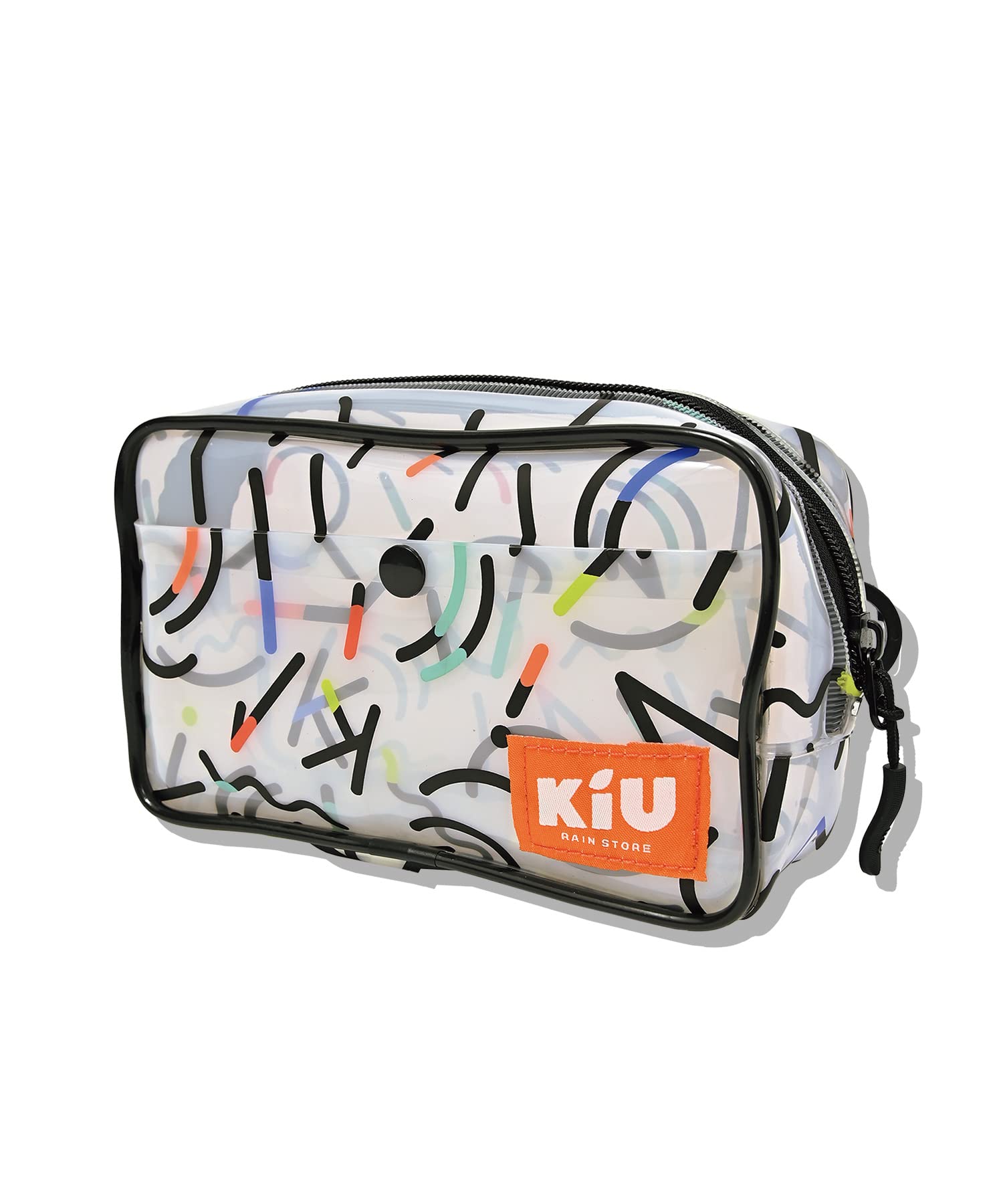 Прозрачный кошелек Kiu, ПВХ, Косметичка, Пляж, Для улицы, Фестиваль, ПВХ-кошелек, Большой, Мужской и женский, Геометрический, Кремово-белый, K339-198