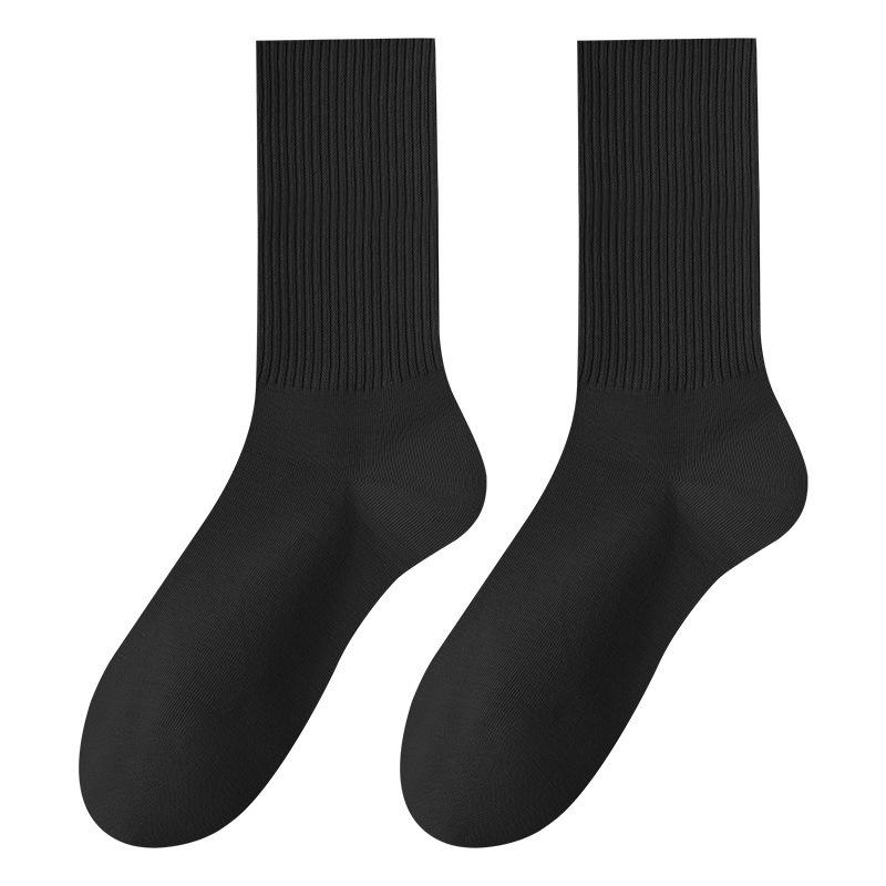 5 Pairs of Male Autumn and Winter Students Pure Color Sports Cotton Stockings