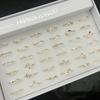 10Pcs Simple Zirconia Ring - Women's Open Adjustable Stud Ring Accessory Ring