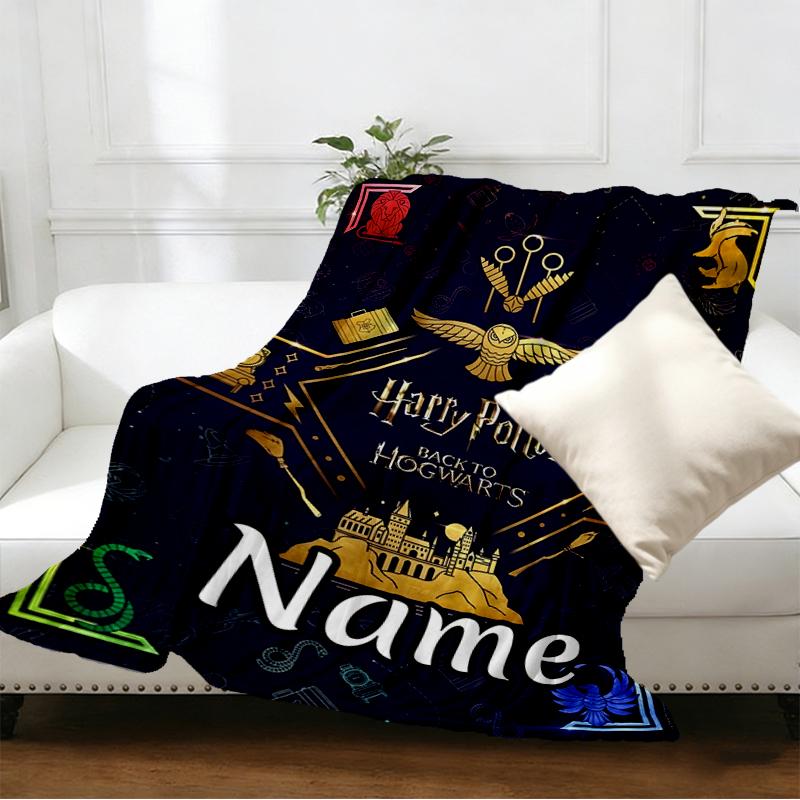 Custom Name Personalized movie Potter Print Blankets, Home Decor, Bedroom, Sofa, Camping, Couch, Gifts for Birthday Christmas